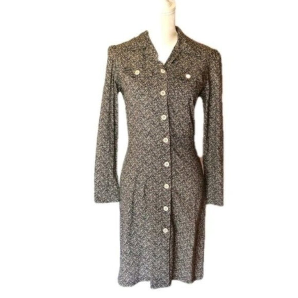AMANDA UPRICHARD Printed Button Up Shirt Dress M